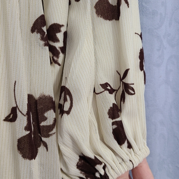 Dainty Jewells Cream and Brown Floral Long Sleeve Dress - Picture 5 of 8